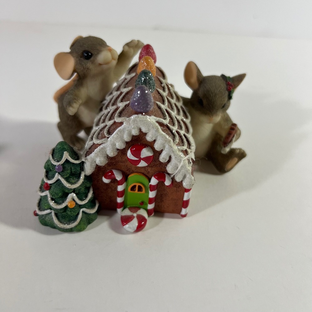 Charming Tails Home Sweet Home Mice Gingerbread House Figurine Fitz and Floyd
